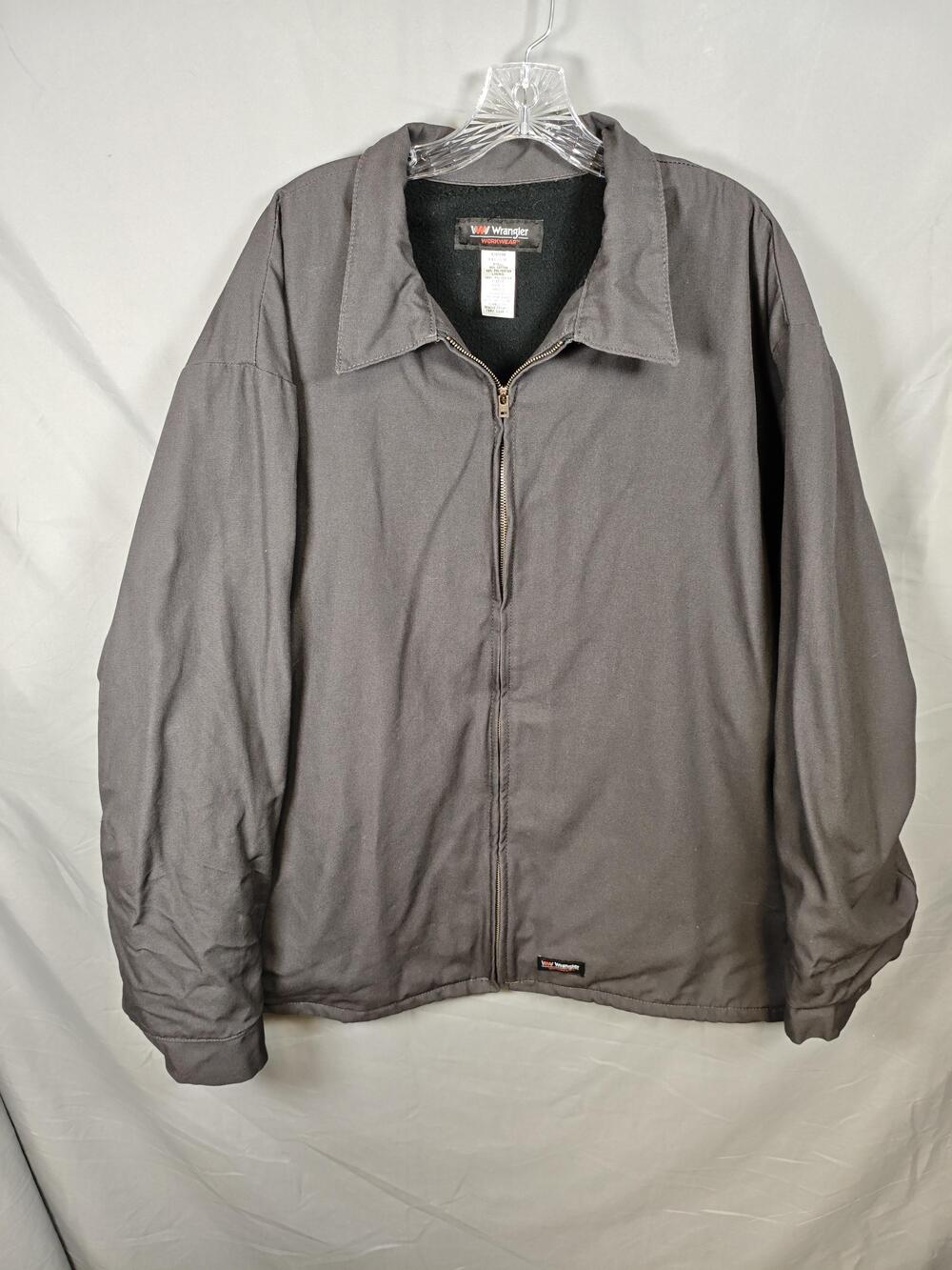 Wrangler Workwear Jacket Mens 2XL Gray Zip Up Fleece Lined Winter Work Coat